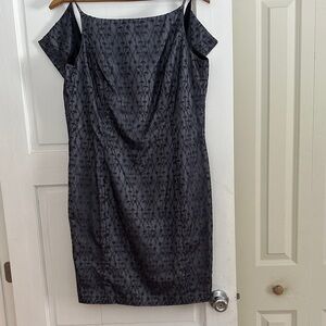 Jones New York  Black Patterned cocktail length Dress